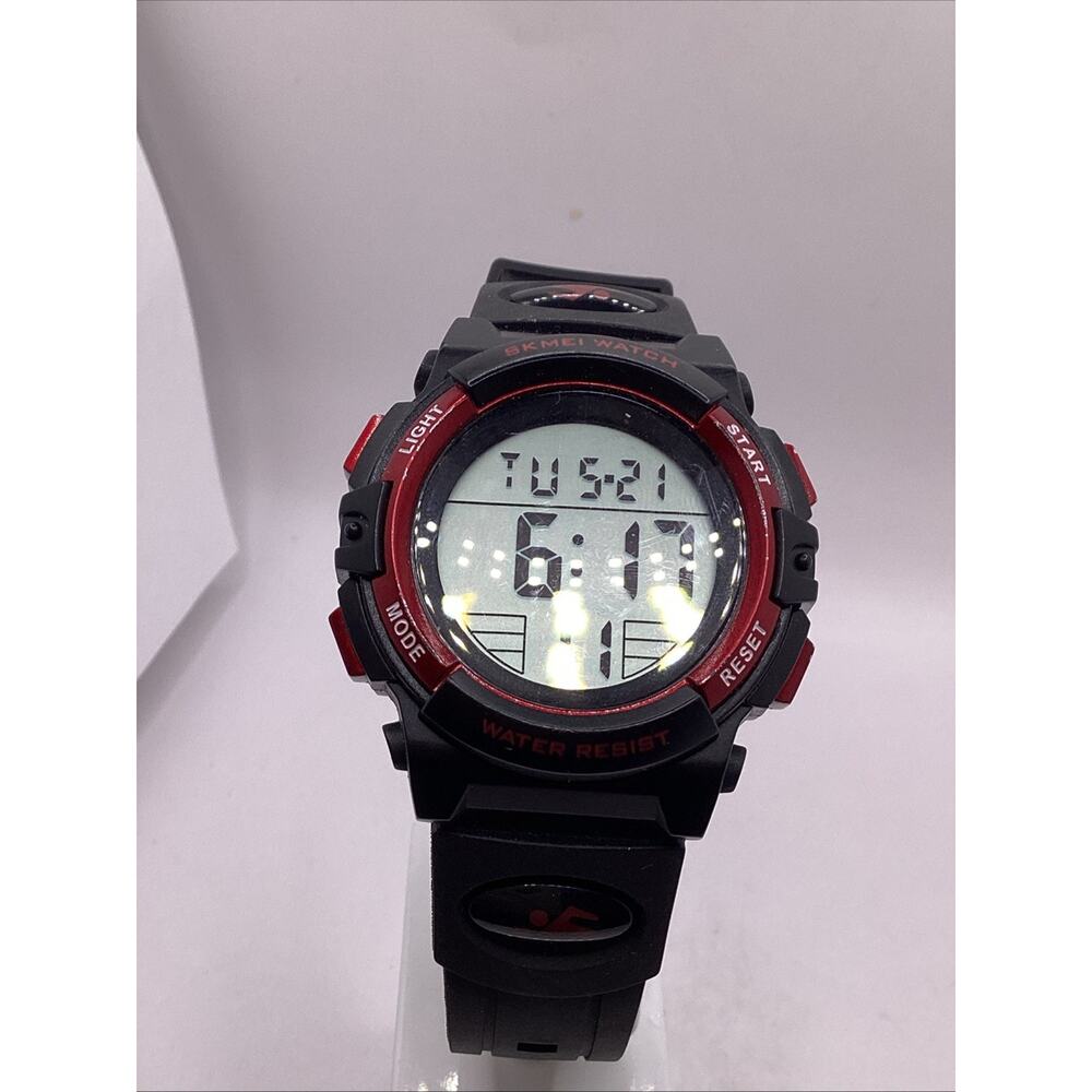Skmei Mens Black Digital Sports Watch New Battery
